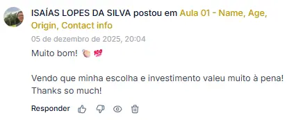 Depoimento de Isaías L. sobre os cursos de Leandro Craig