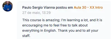 Depoimento de Paulo V. sobre os cursos de Leandro Craig